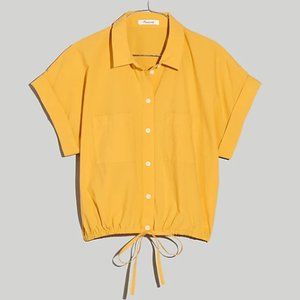 Signature Poplin Button-up Drawstring Shirt